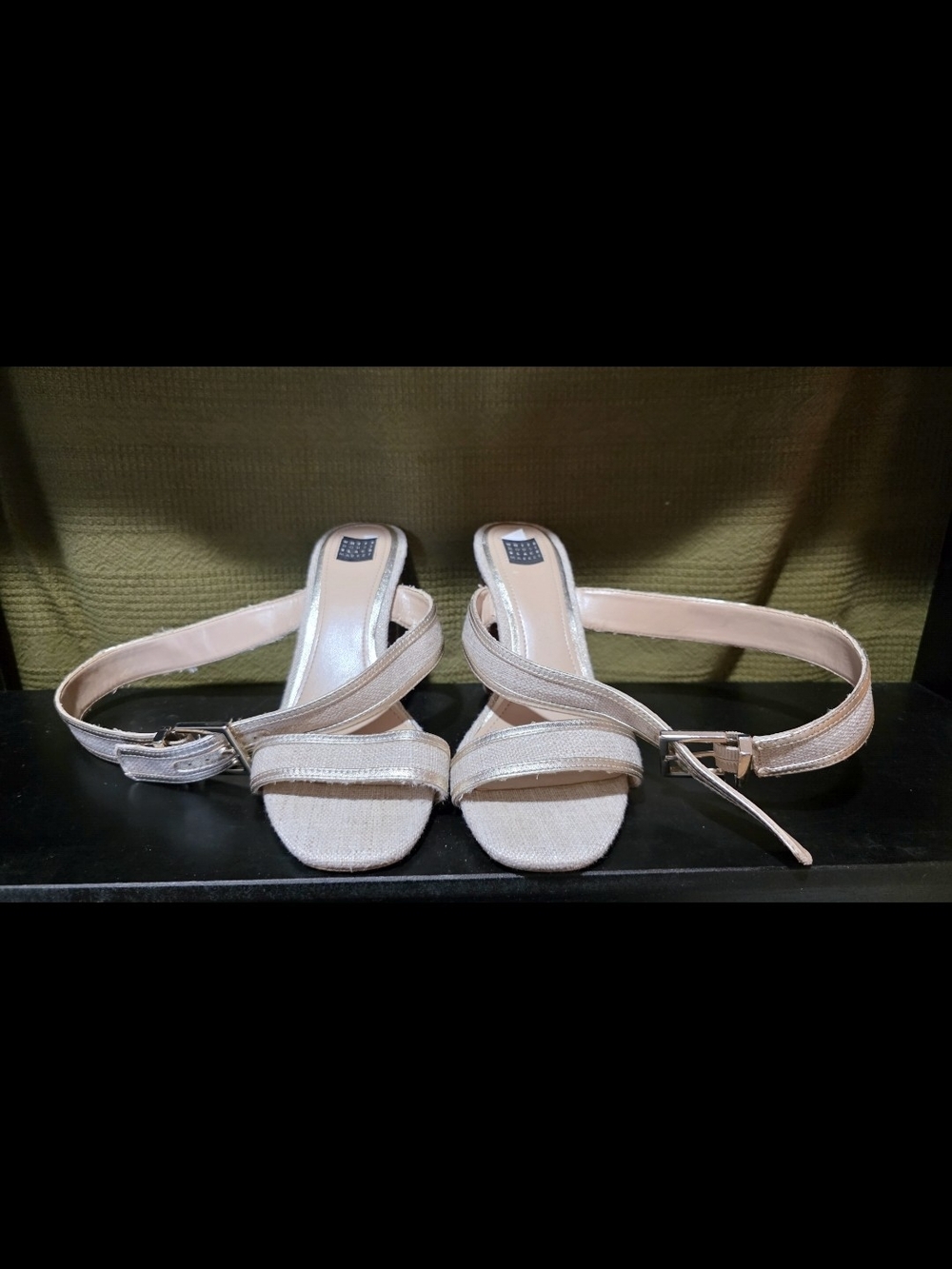 White House Black Market Beige Strappy Heeled Sandals